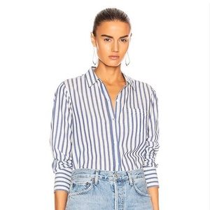 Nili Lotan NL Shirt Blue and White Stripe - Sz M
